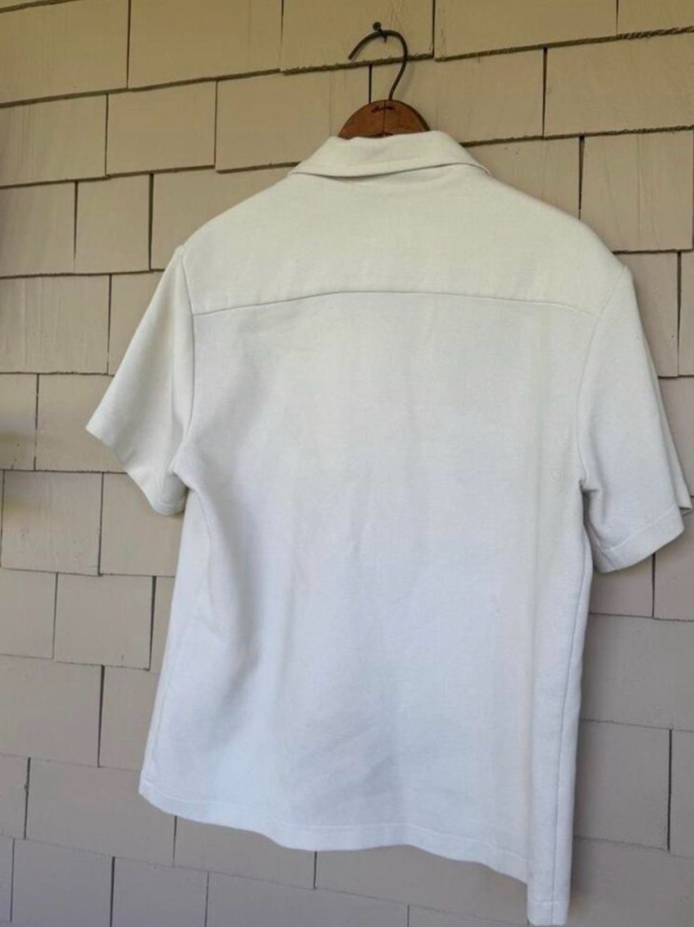 Sandro Men's Short-Sleeve Button-Down Shirt in Cream - Picture 3 of 5